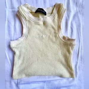 White Fox Boutique | Tops | Whitefox Butter Yellow Ribbed Womens Crop ...